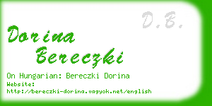 dorina bereczki business card
